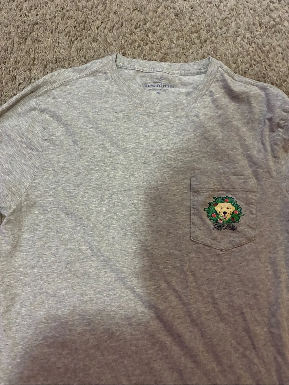 Vineyard Vines Heather Gray Crewneck Tee with Logo - Picture 3 of 5